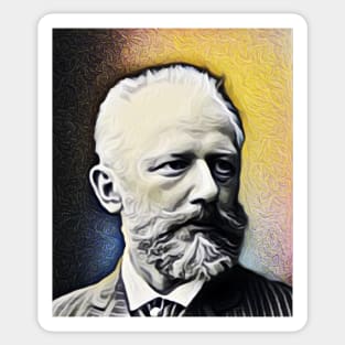 Pyotr Ilyich Tchaikovsky Yellow Portrait | Pyotr Ilyich Tchaikovsky Artwork 9 Sticker